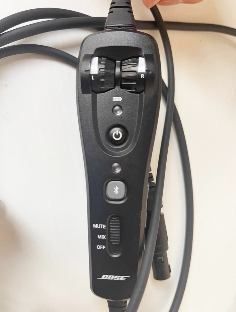 Bose A20 Bluetooth Control Module Triple Cable Boom Mic BOEING 6 Pin Plug Cord