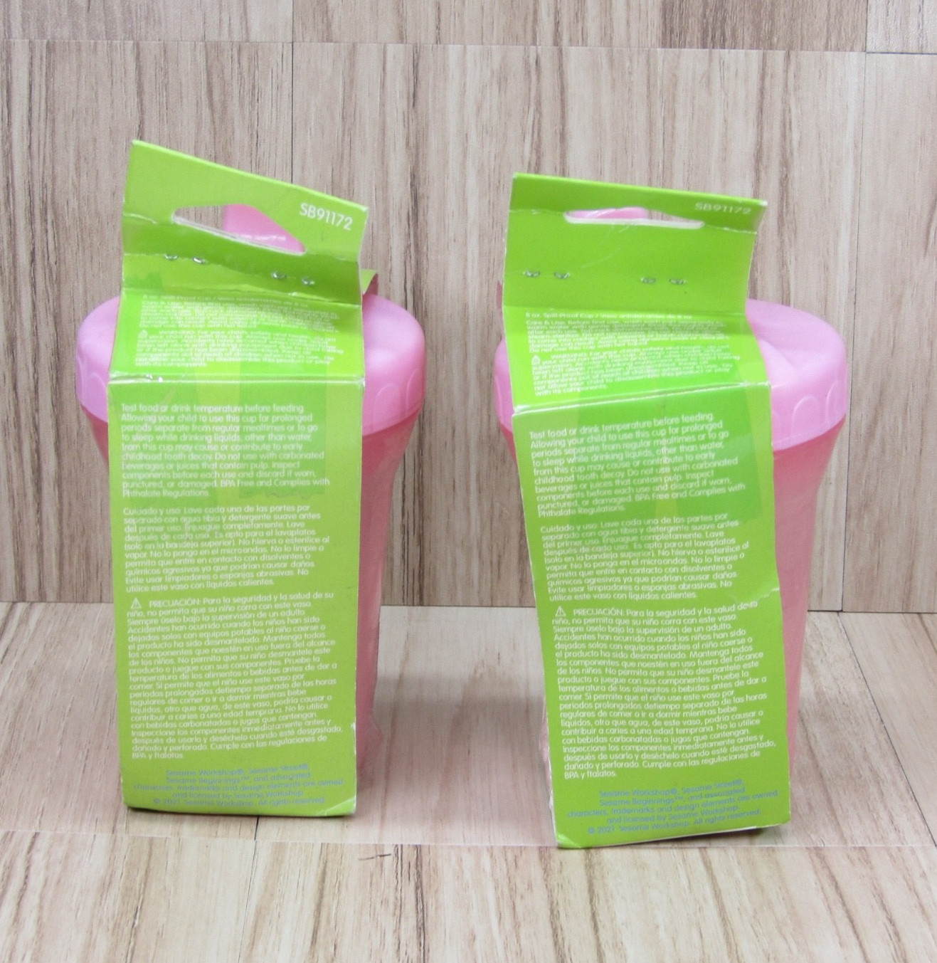 Sesame Street Beginnings Elmo Sippy Cups 8oz Spill Proof BPA FREE New Set of (2)