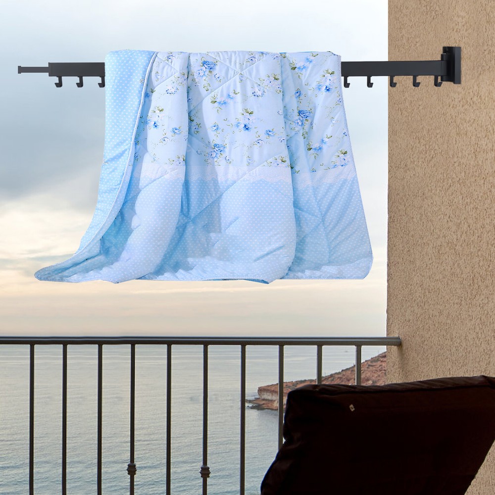 Retractable Laundry Drying Rack Tri-fold Clothes Drying Rack Wall Mount Folding