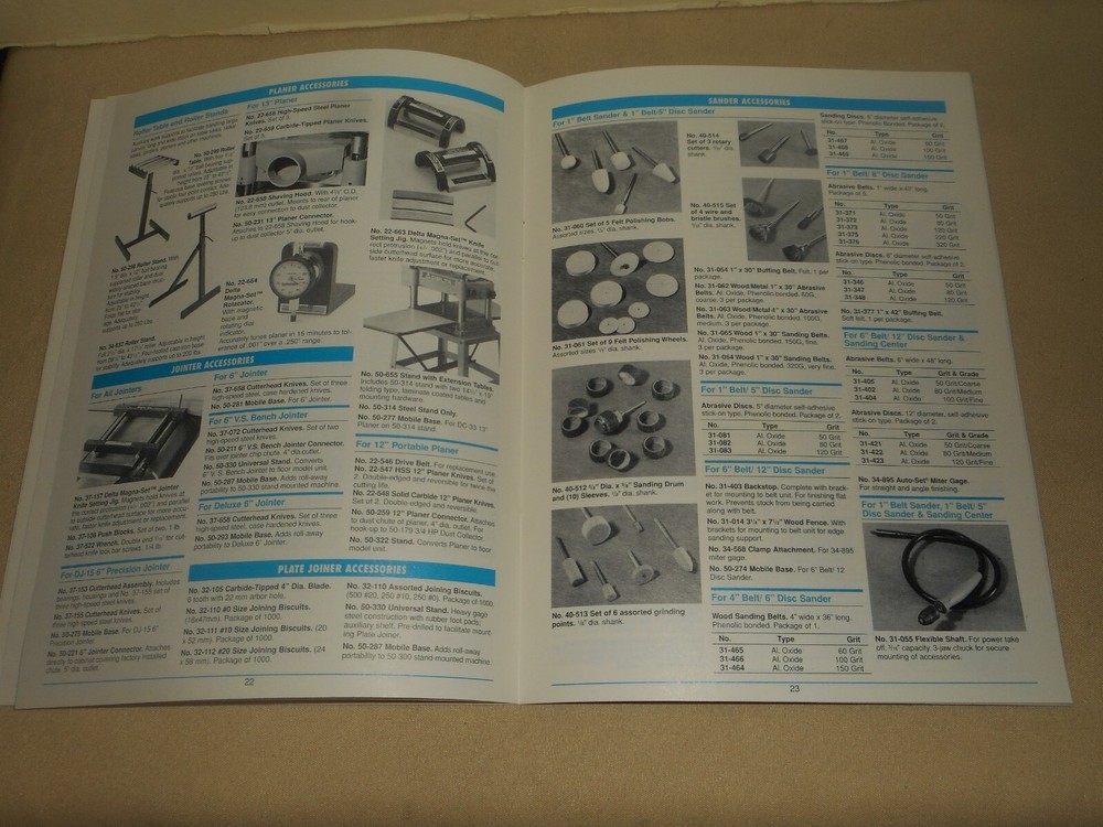 Vintage Delta Power Tools & Accessories Catalog 1995 Tool SPECIFICATIONS 30 pg