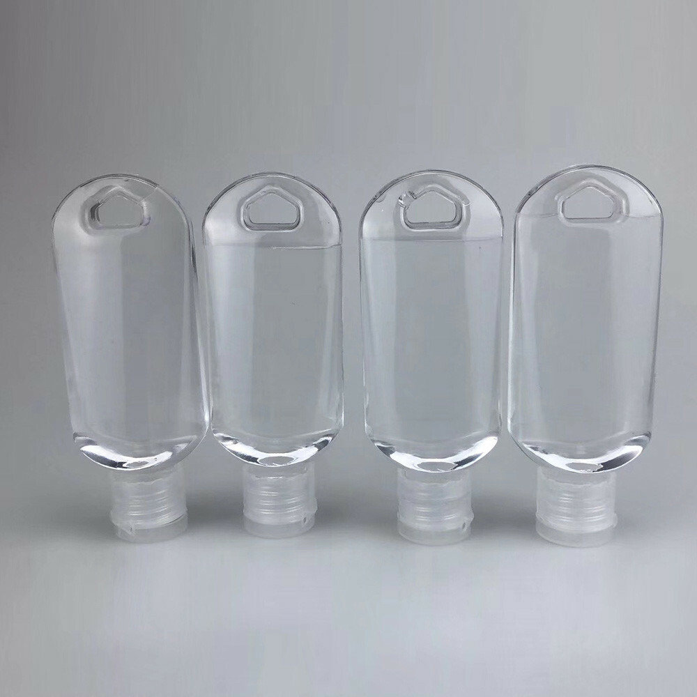 50ML Empty Leak proof Flip Cap Refillable Bottle with Key chain Hook Carabiner