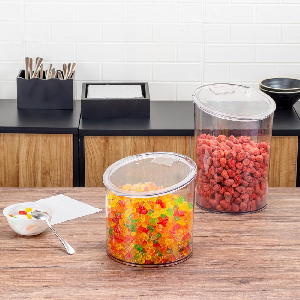 Storage Jar 1 Count 2.64 Gal Clear Plastic Hinged Lid Bulk Ingredient Container