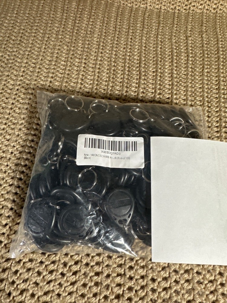 100 pk RFID Key Fobs Black Durable Plastic For Access Control & Identification