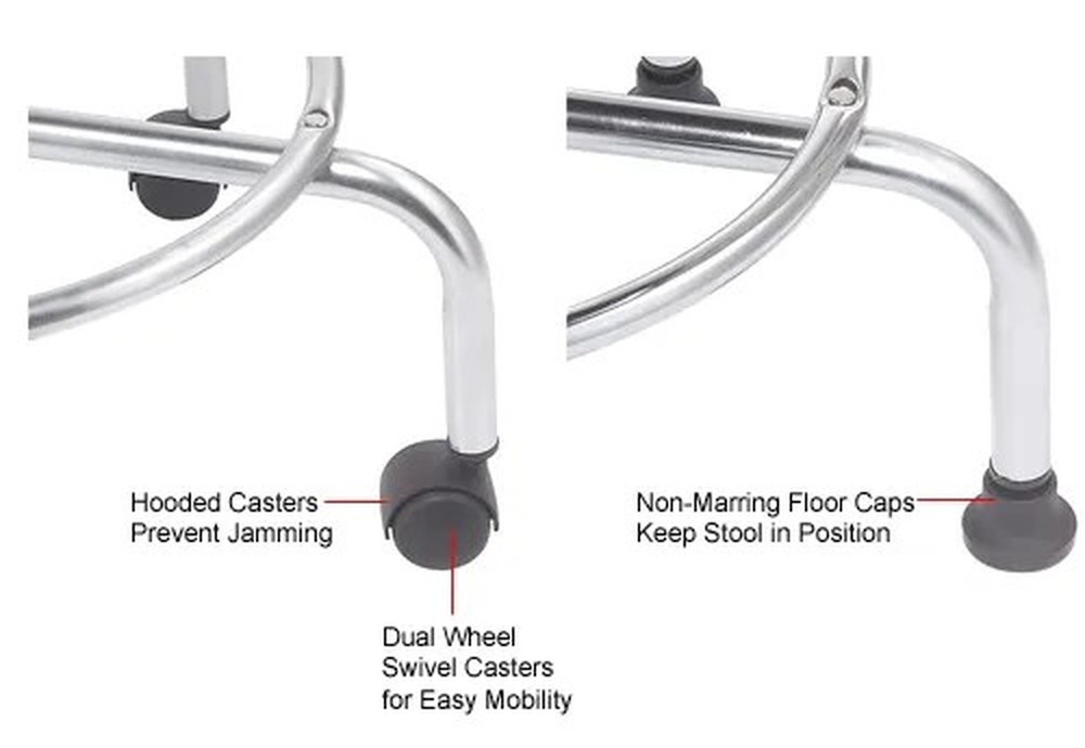 Interion? 4-Way Black Adjustable Shop Stool With Chrome Base