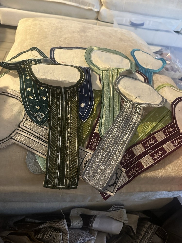 12 Embroidered buba pattern Assorted - Various Colors and Designs
