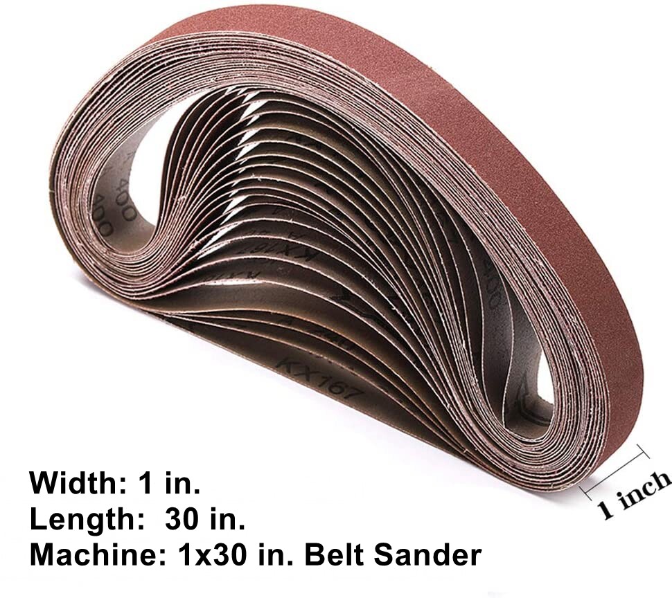 27PCS Sanding Belt 1 x 30 in 60 80 100 120 150-400 Grit Sander Belts Sandpaper