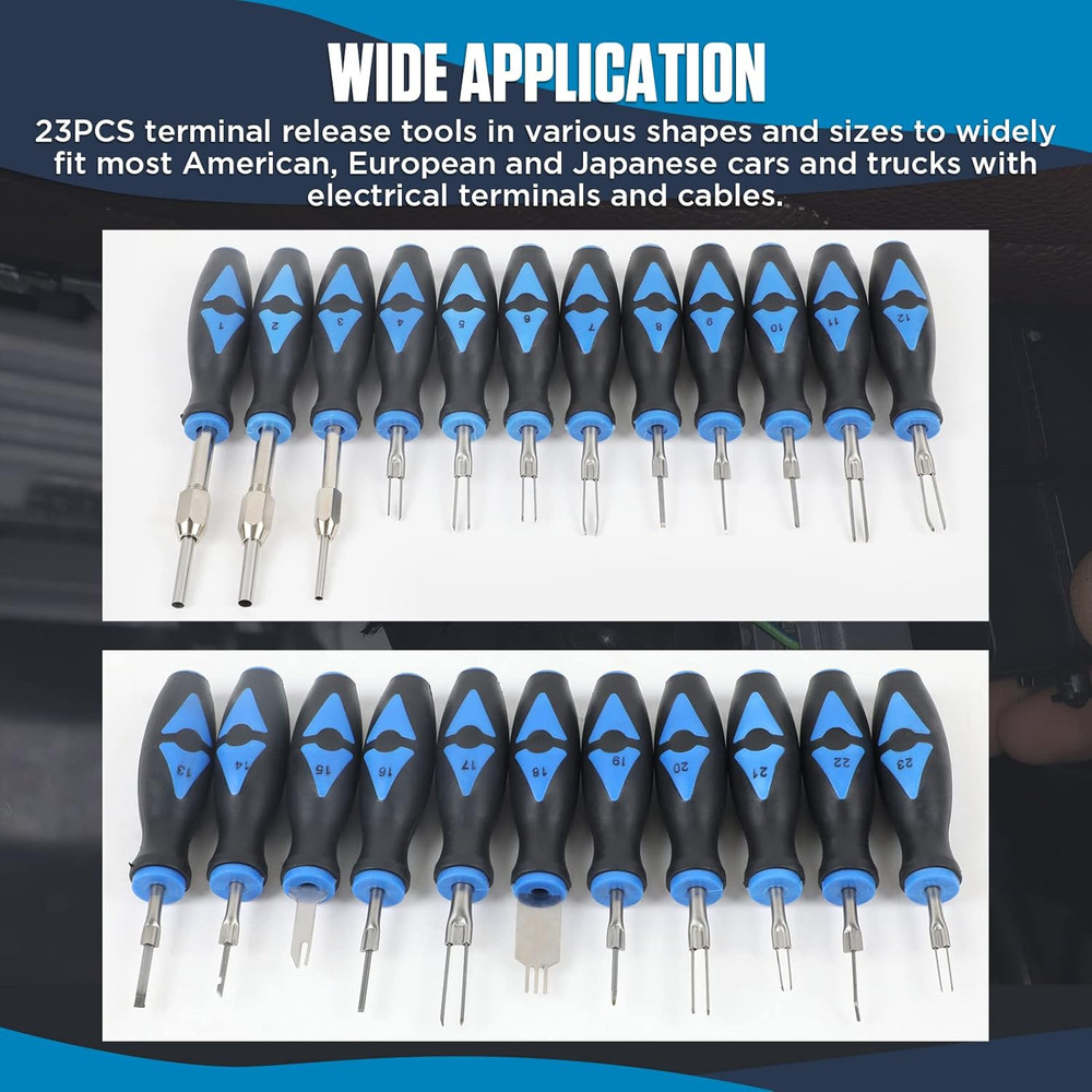 Terminal Removal Tool Kit 23PCS Terminal Ejector Kit Non-Damage Wiring Harness D