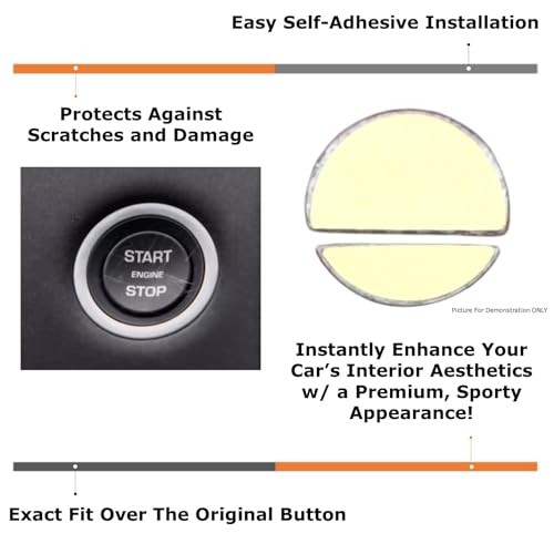 Keyless Engine Push Start Button & Surrounding Ring Compatible with Red
