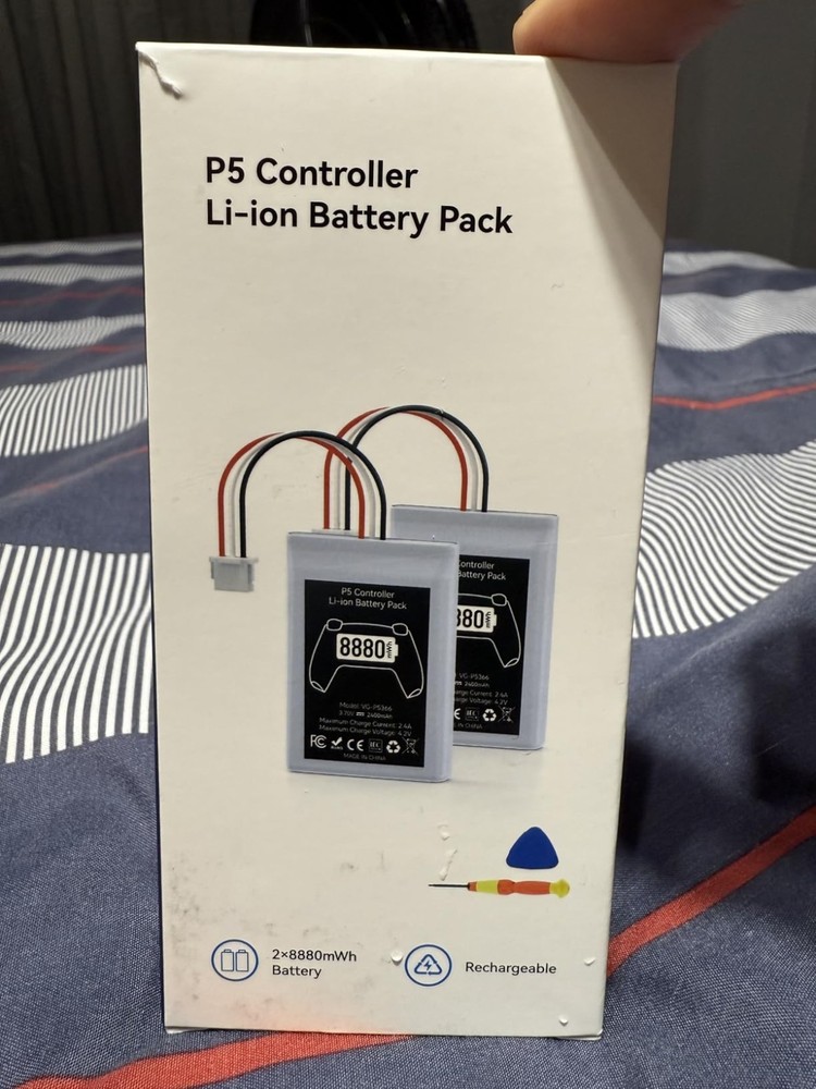 2Pk PS5 Controller Battery 8880mWh High Capacity Controller Battery Replacement