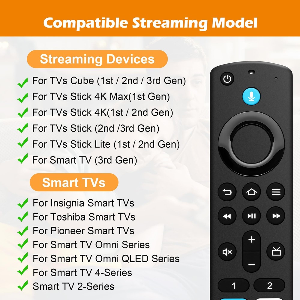 Replacement Voice Remote Control Compatible with Fire Multi color buttons