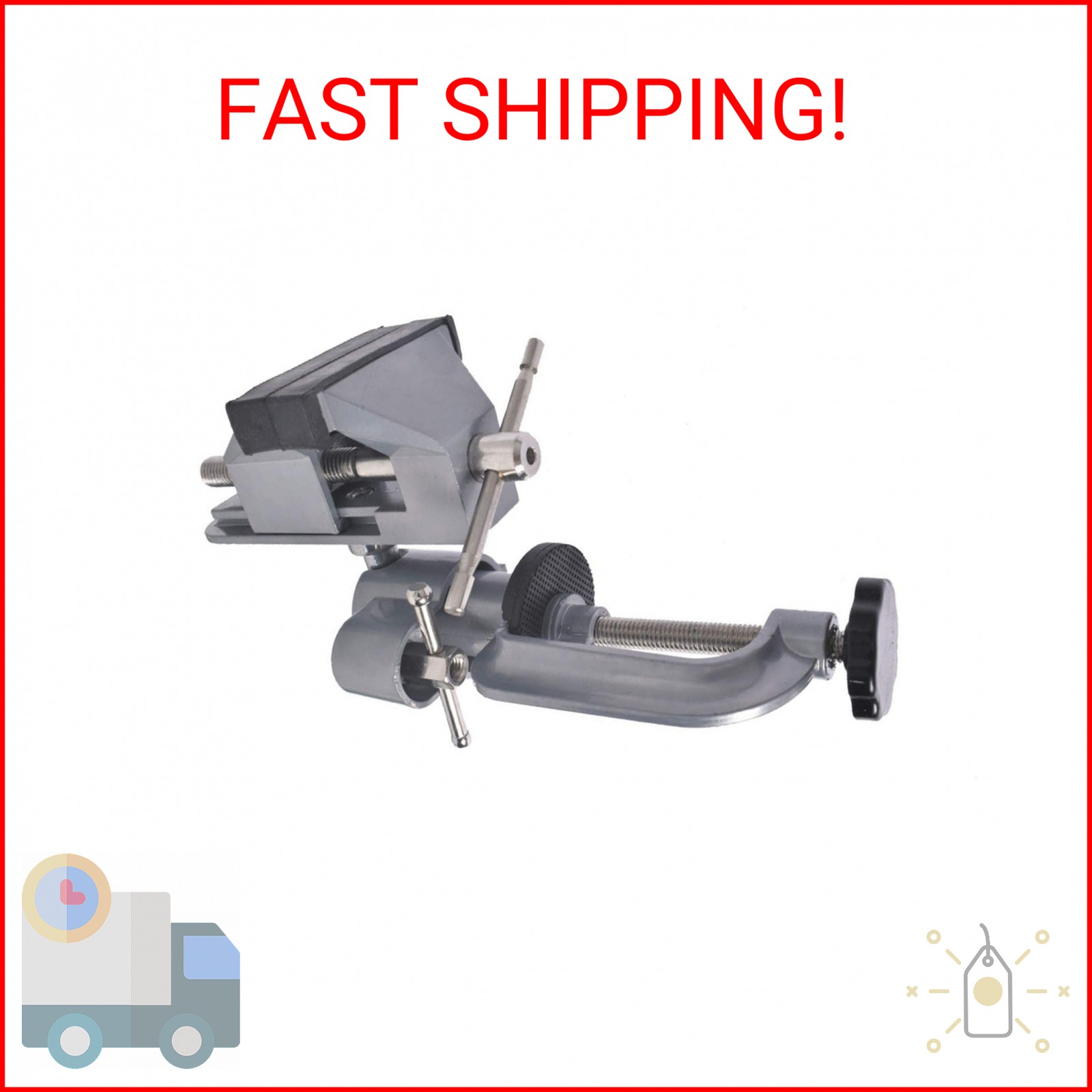 findmall Universal Table Vise 3" Aluminum Swivel Bench Vise 360 Degrees Rotating