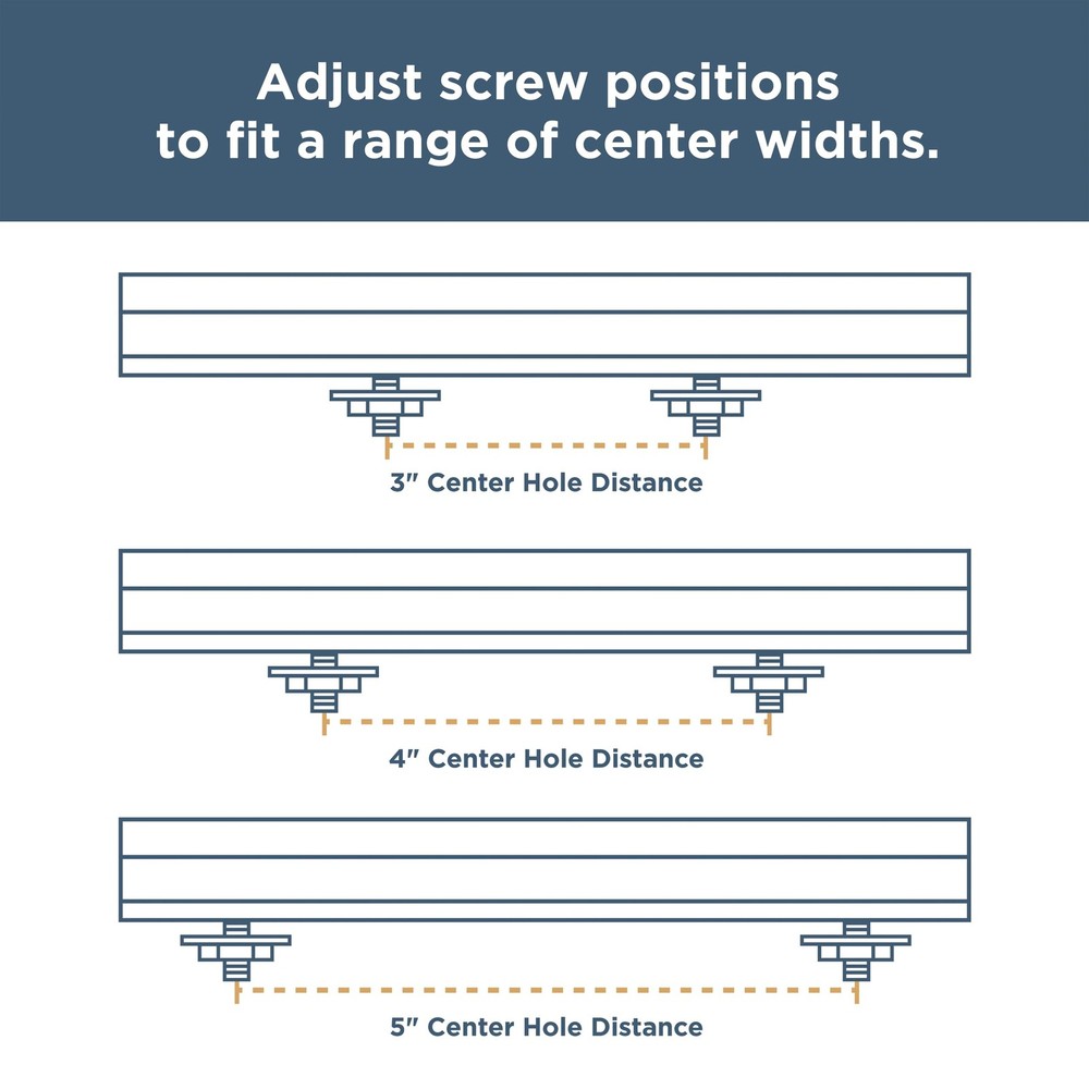 Adjusta-Pull (5-Pack) Adjustable Drawer Pulls | Fits 1 to 4 Inch Hole Centers...