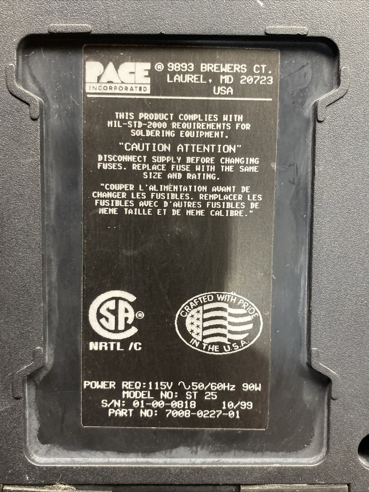 Used PACE Soldering Station ST 25