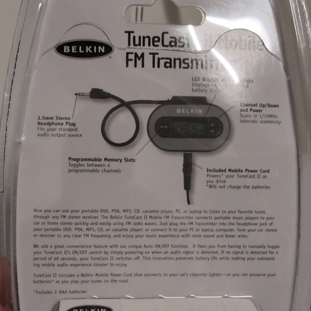 Belkin TuneCast II Mobile FM Transmitter New In Box