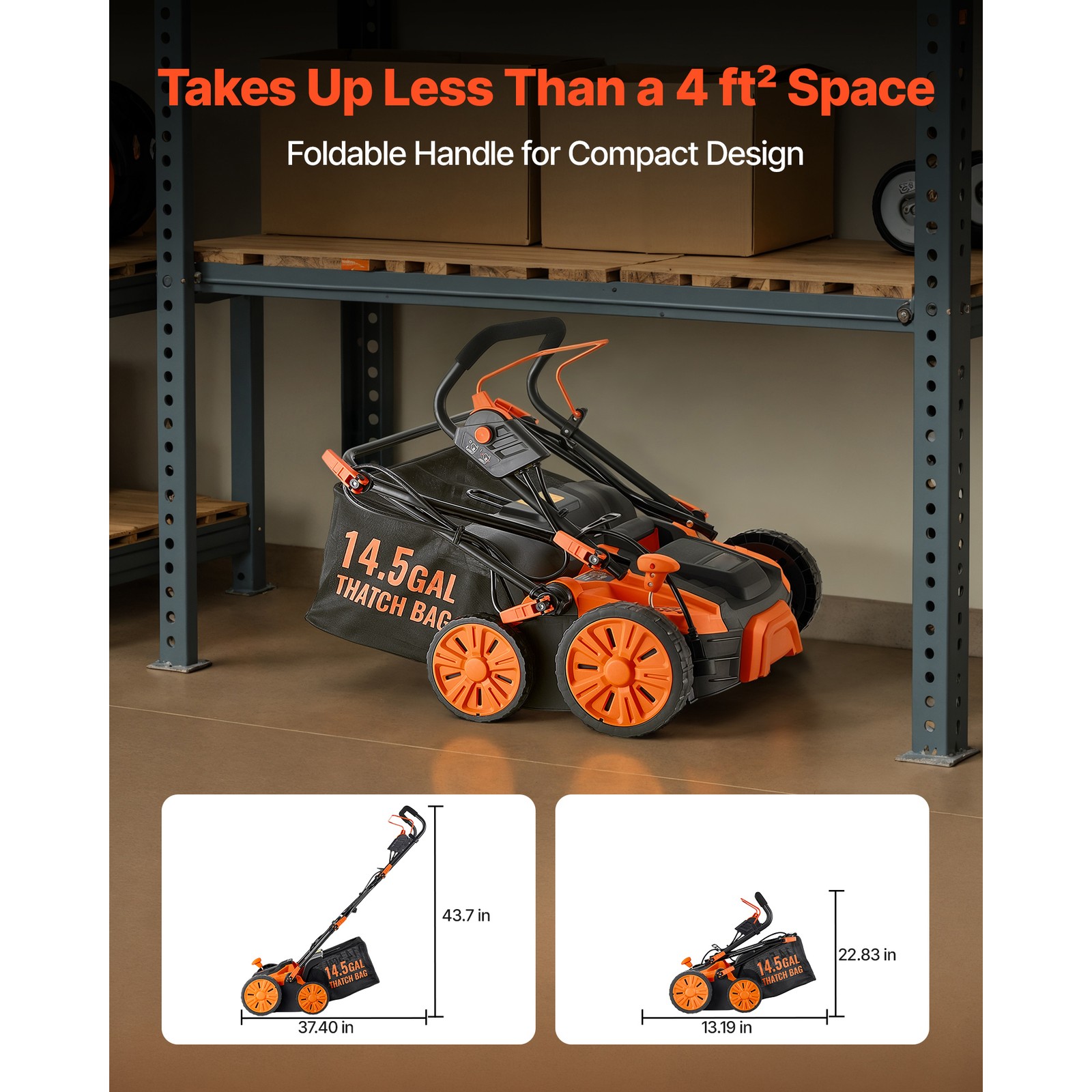 Uimoso 16-Inch Electric Lawn Dethatcher and Scarifier 2-in-1 Equipment 15 Amp