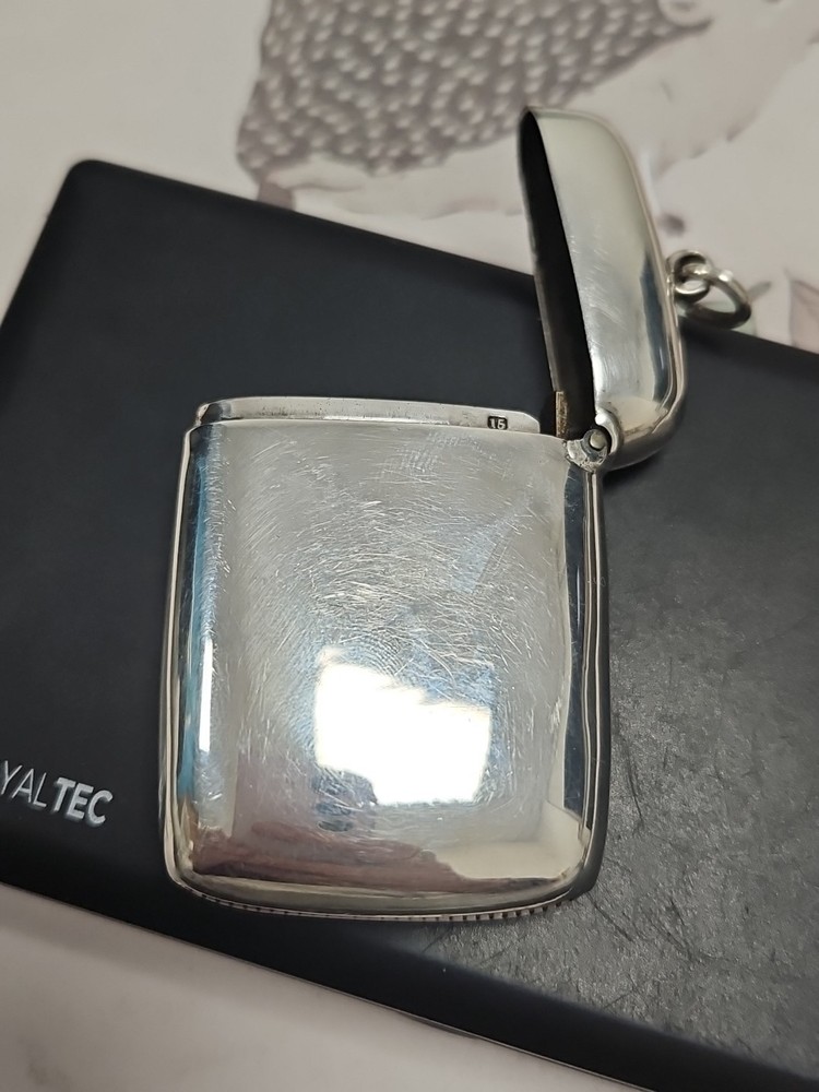 Enamel Antique Silver Vesta Case