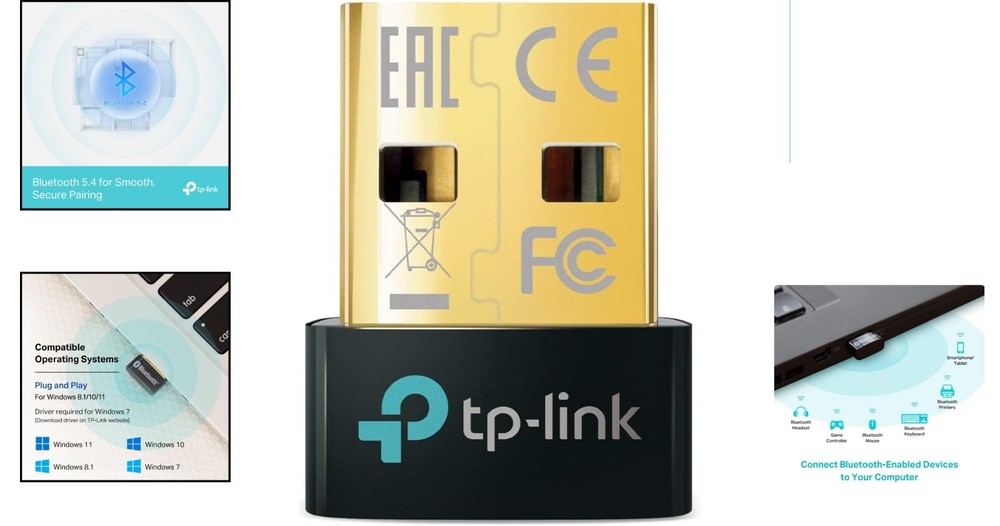 Bluetooth 5.4 USB Dongle - Plug & Play Adapter for Quick Connectivity on Windows