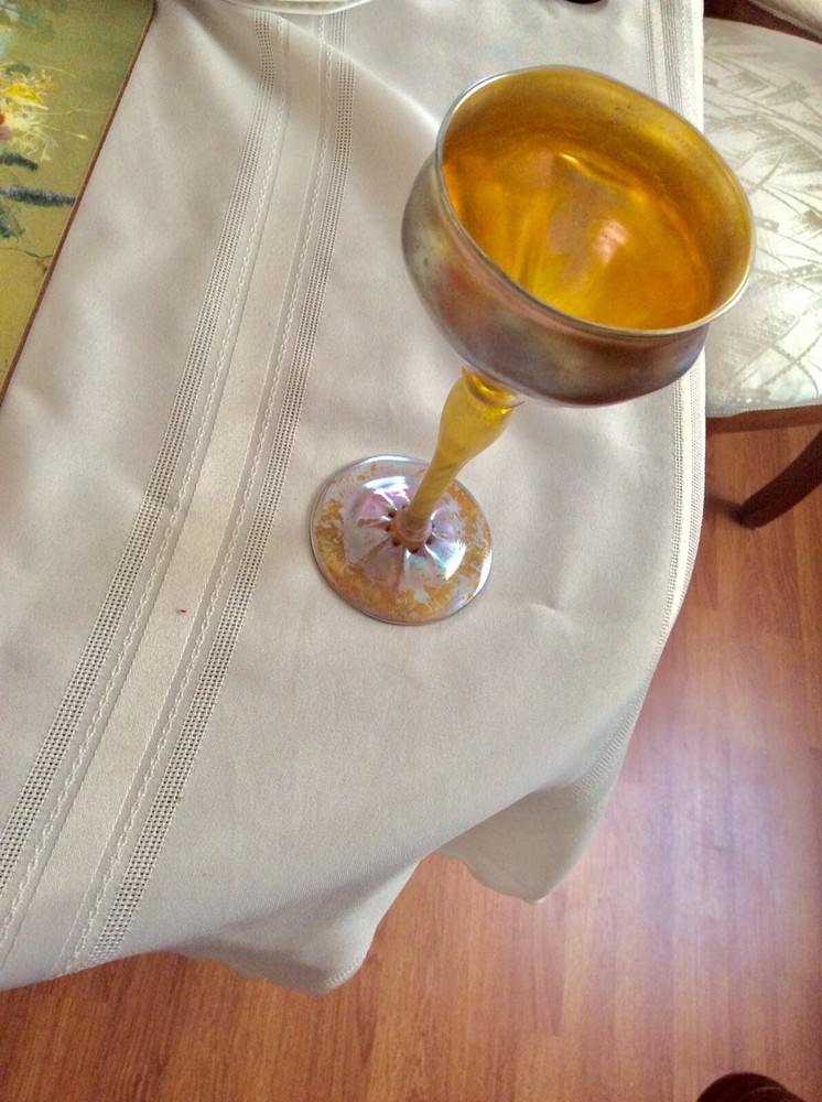 Vintage Signed Tiffany Wine Goblet