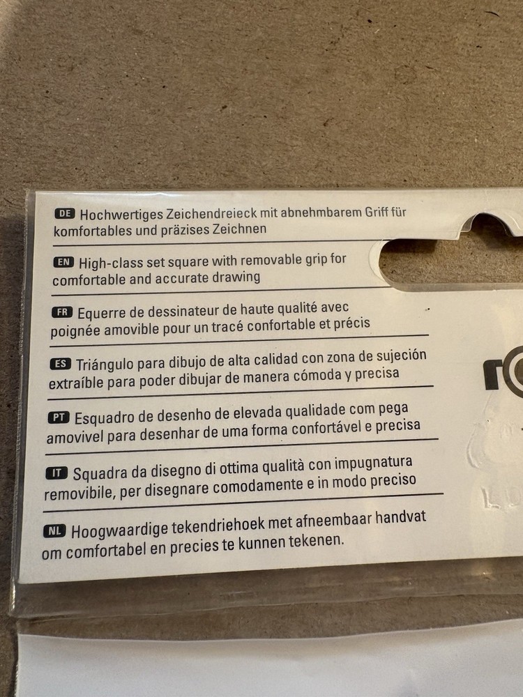 Rotring Centro Giph-class Set Square With Removable Grip S0451820 R823080 [9230E