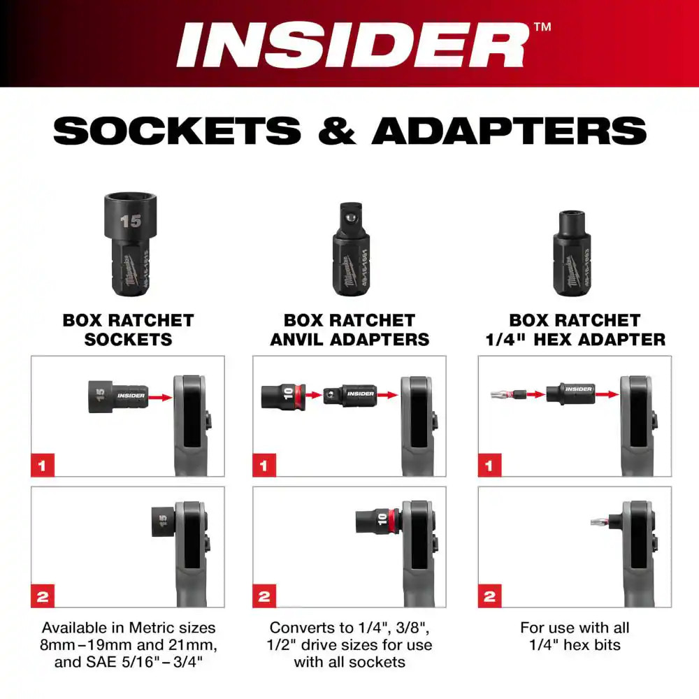 INSIDER Box Ratchet Socket SAE Set (8-Pieces)
