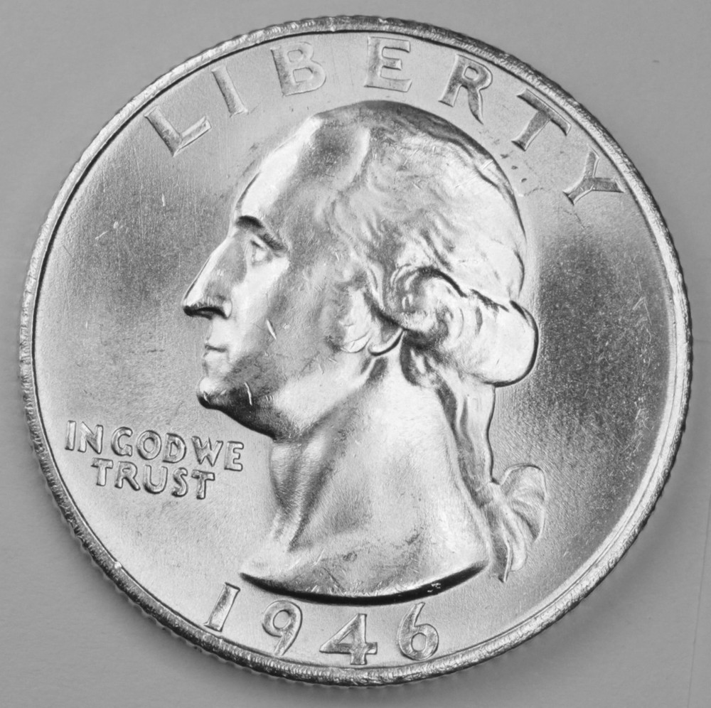 1946-s Washington Quarter, Minimum Bag Marks.  B.U.   (Inventory A)