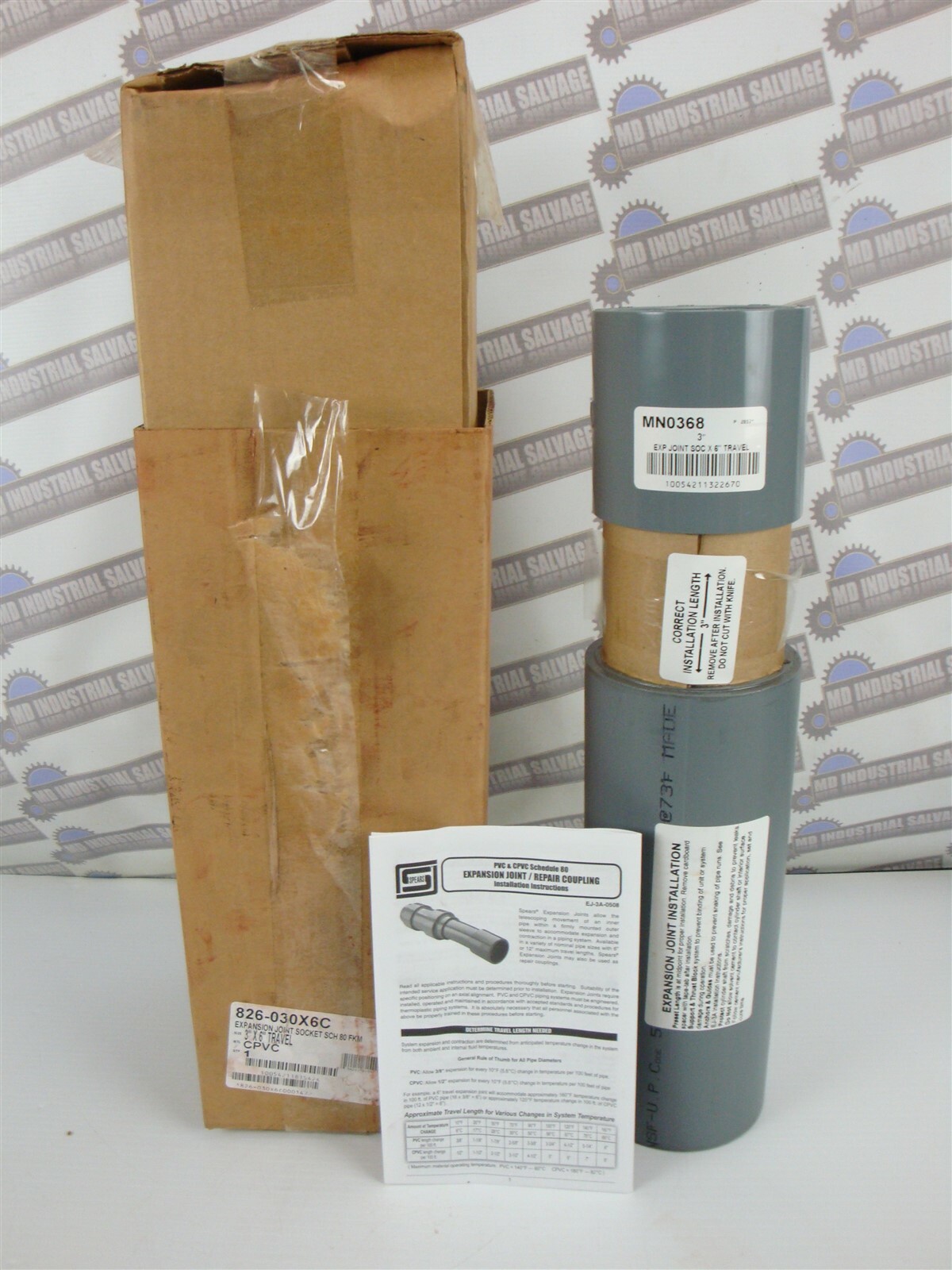 SPEARS SCH 80 3"x 6" CPVC Expansion Joint 826-030X6C (NEW in BOX) MN0368