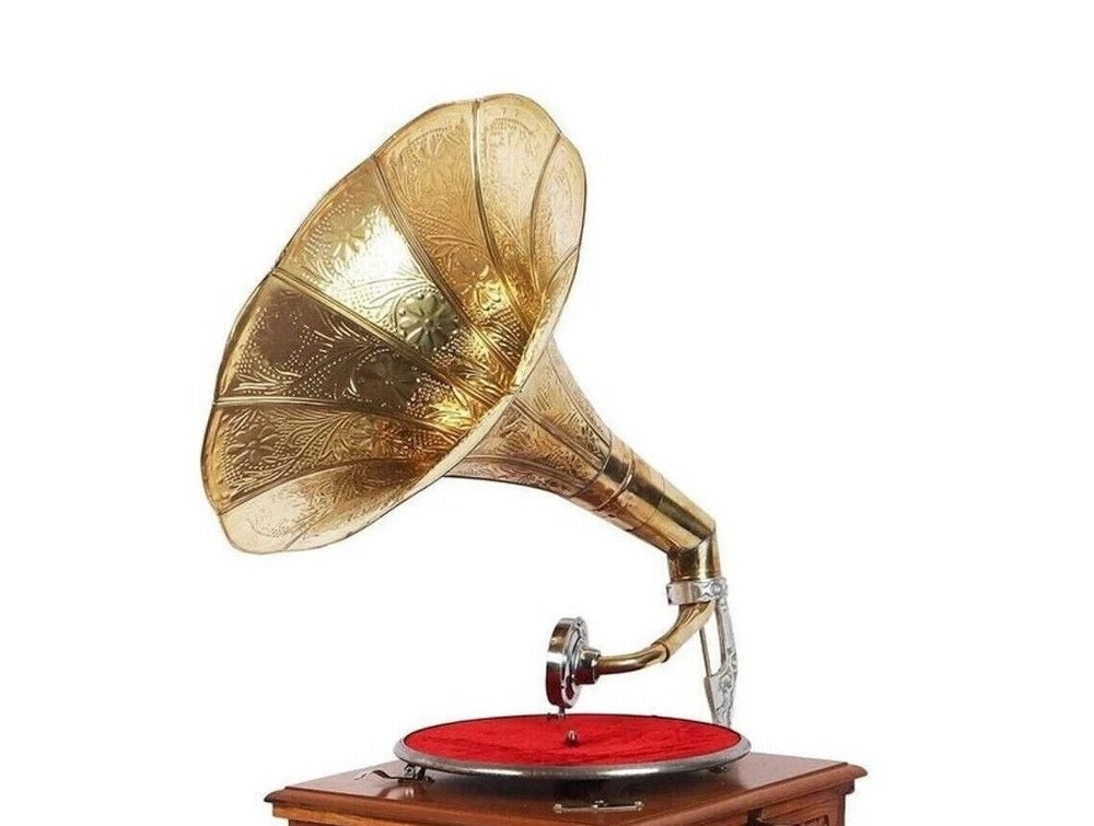 Wooden Gramophone Player Fully Functional Working Gramophone Record Player