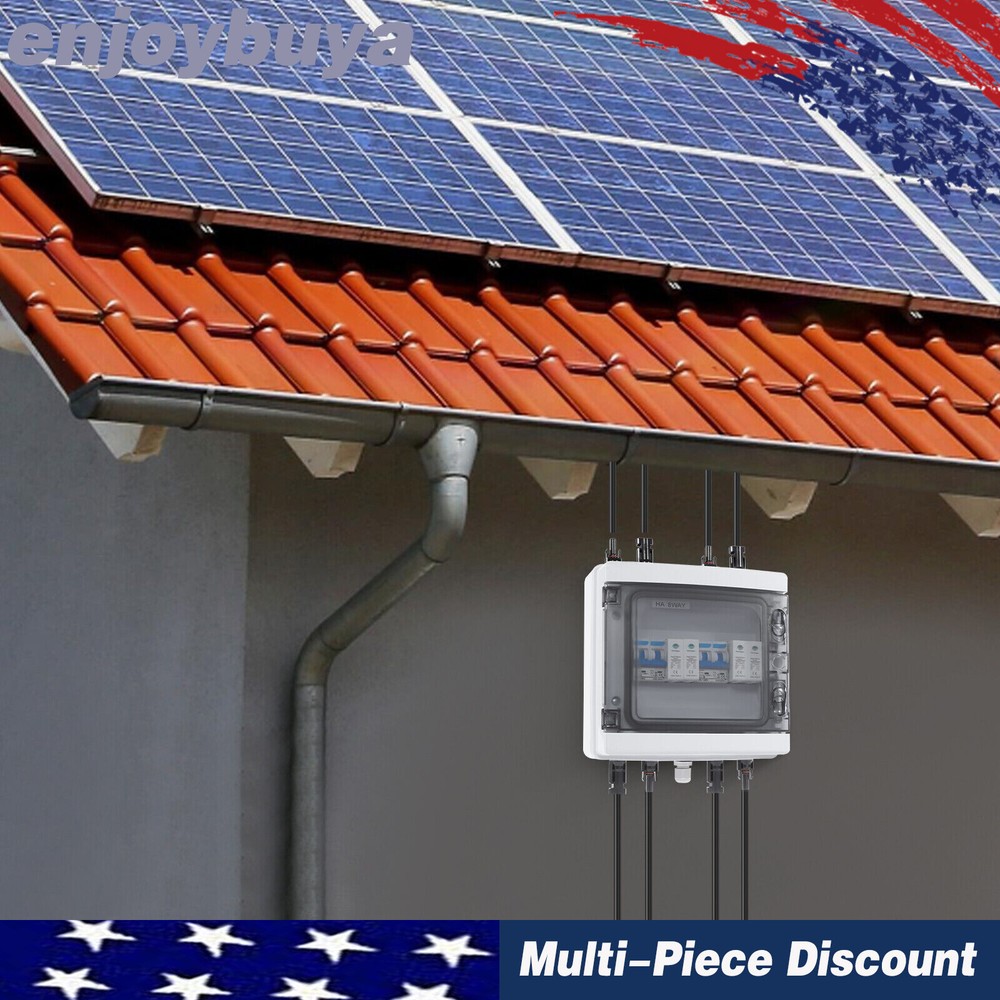 2 Strings Solar Combiner Box FIT Solar Panel Disconnect Switch Circuit Breaker