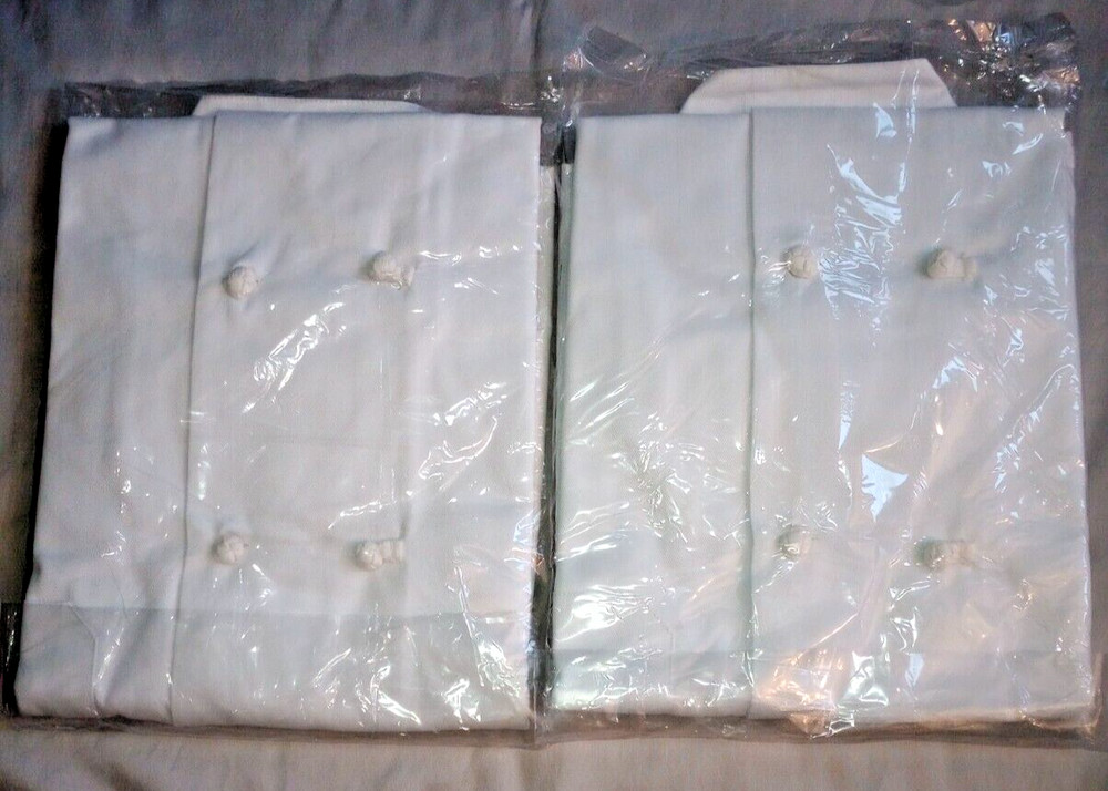 (2) White Long Sleeve Chef Coat Jacket Size XL