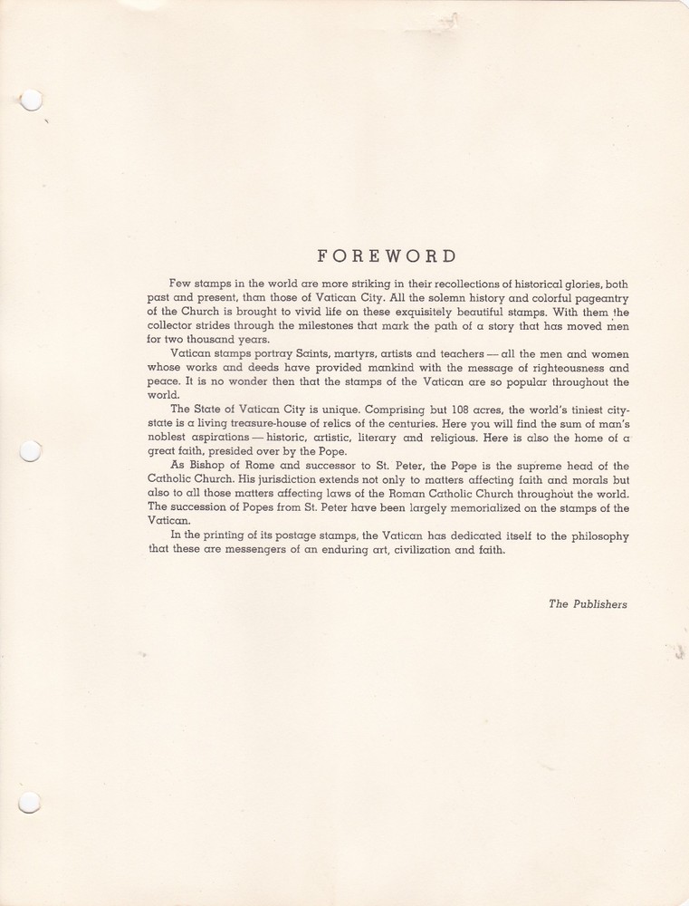 VATICAN CITY - MINKUS ALBUM PAGES - 1st ISSUE to 1967 - SEE DESCRIPTION - LOOK