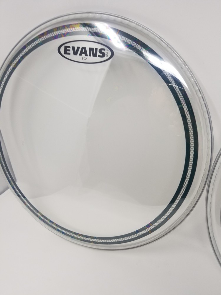 INCLUDES X2 - Evans EC2 Drumhead 14" Clear AND Evans EC Resonant Drumhead 14"
