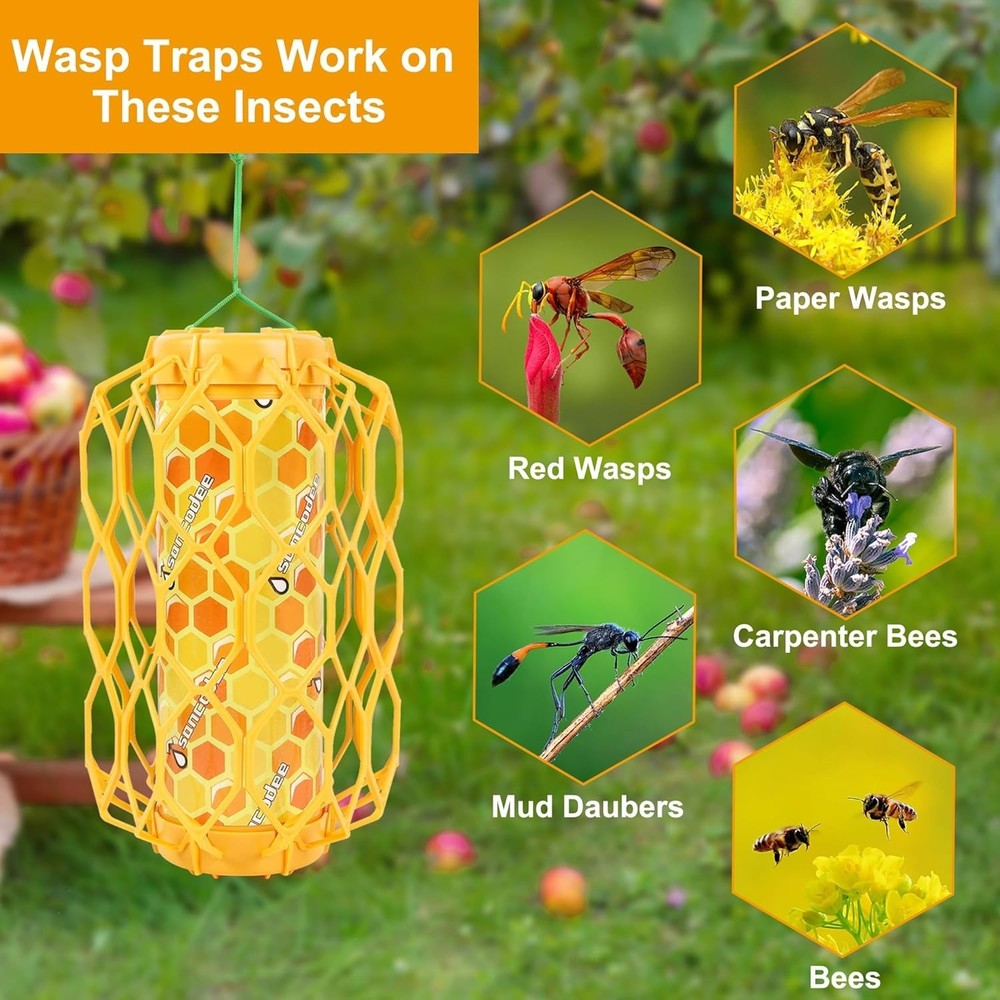 Versatile 2-Pack Outdoor Wasp Trap - Eco-Friendly Insect Attraction Solution
