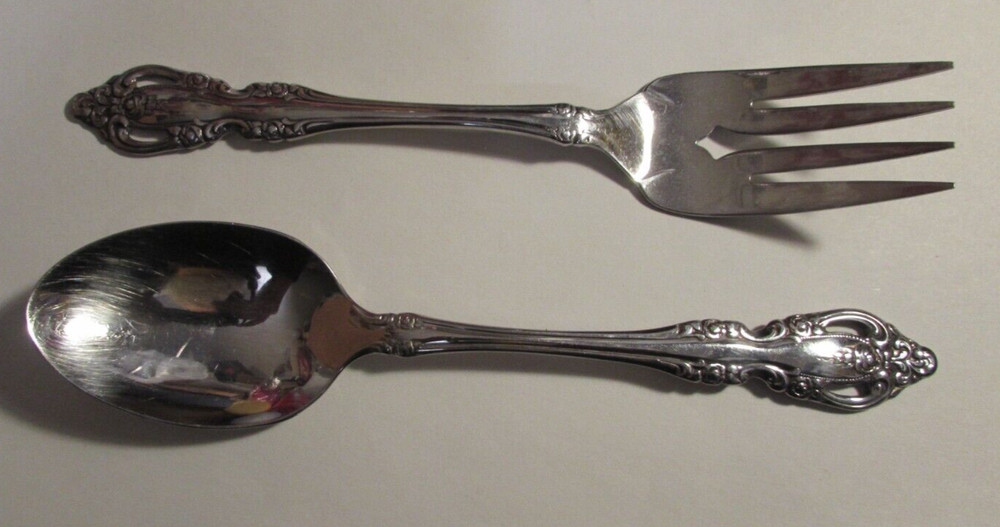 Brahms Oneida Community Stainless Flatware Serving Spoon Cold Meat Fork