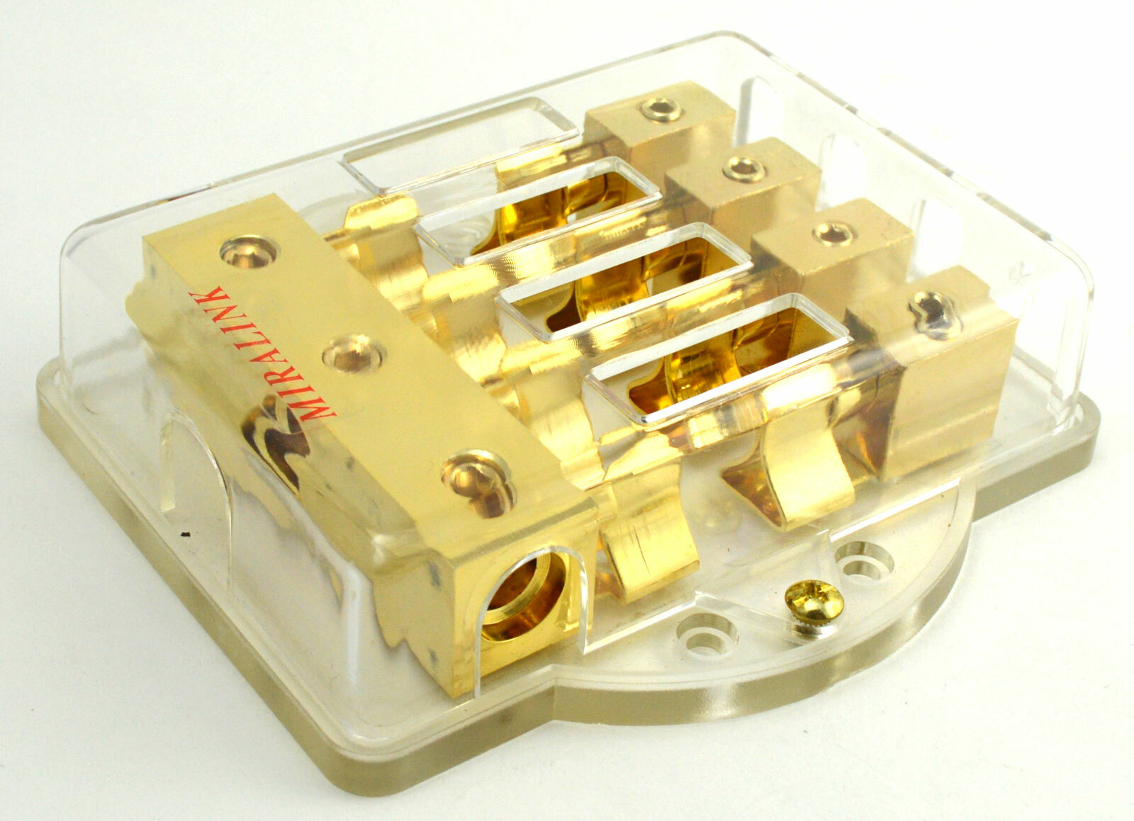 4-Way Power MAXI Fuse Holder Distribution Block (3) 4 Gauge in - (4) 8 Gauge Out