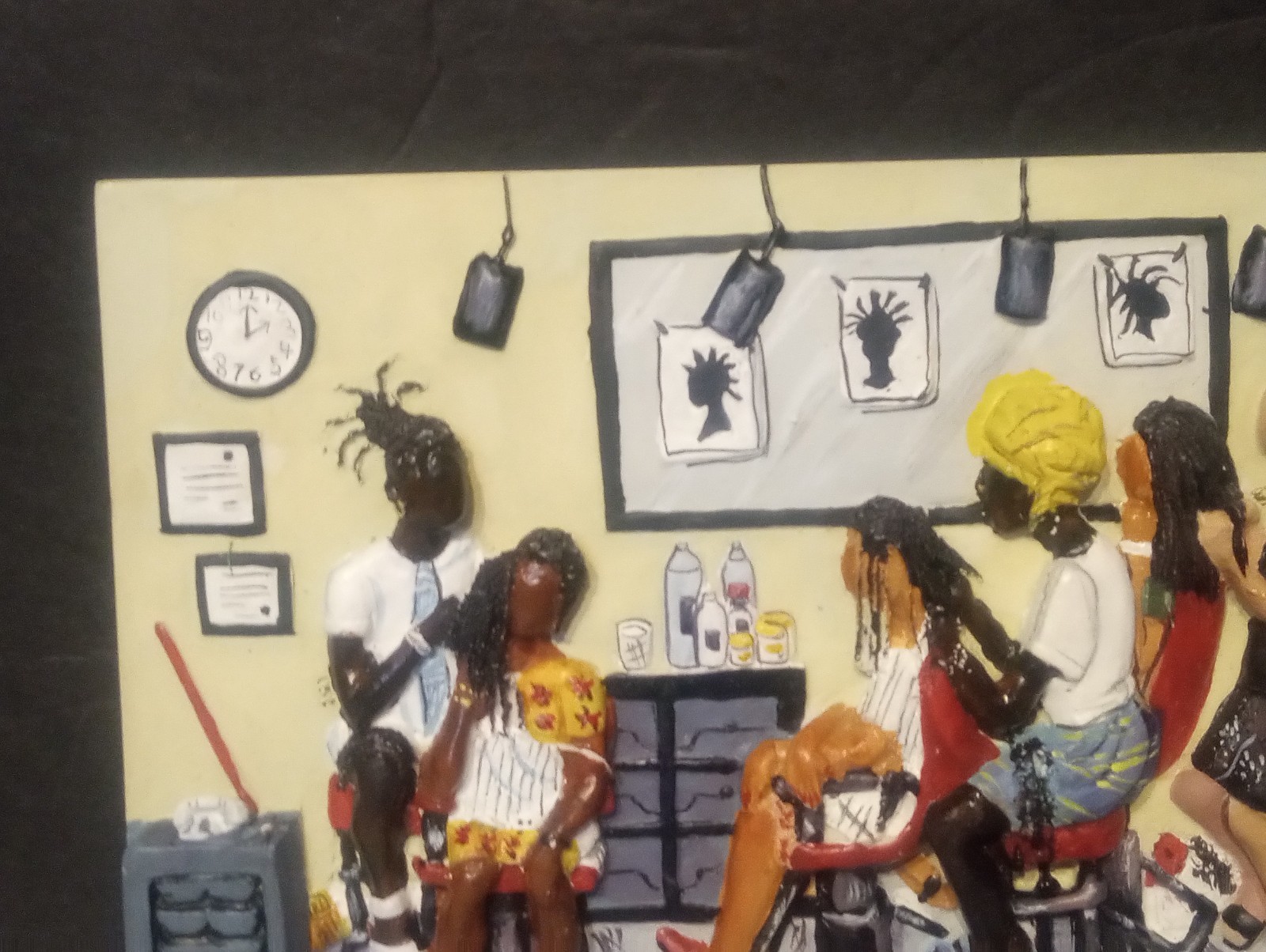 (3) Vintage Annie Lee CORN BREAD HOLY GHOST HAIR EXTESIONS CERAMIC WALL PLAQUES