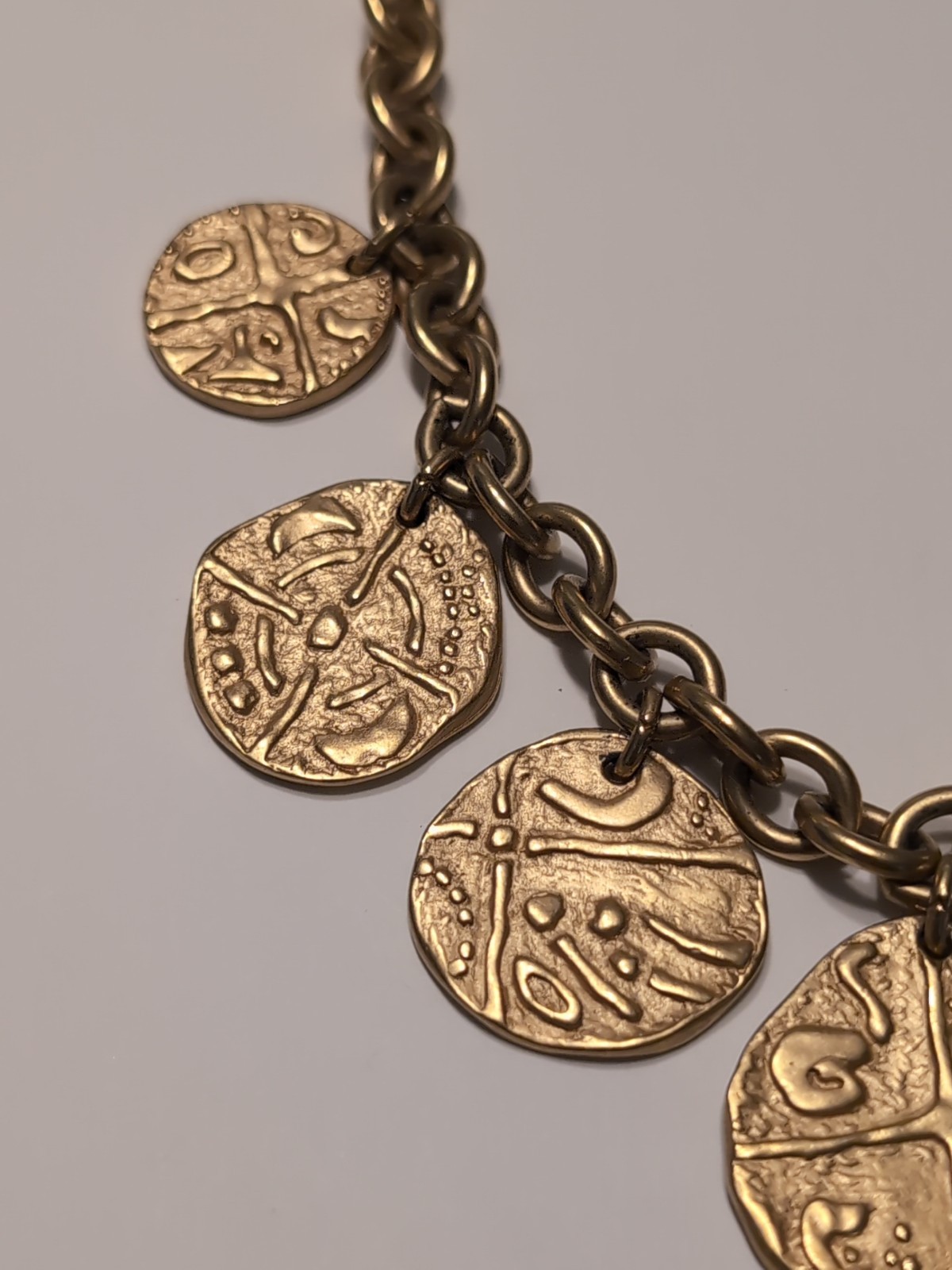 Vintage Monet Gold Roman Coin Chunky Necklace