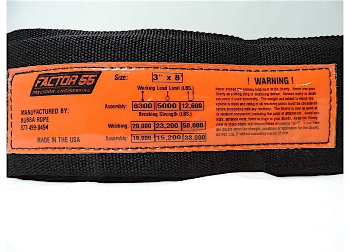 Factor 55 00077 Tree Saver Strap 8' x 3" Low Stretch Recovery