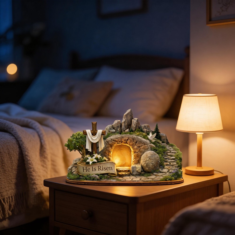 Empty Tomb Resurrection Scene – He Is Risen Christian Easter Display decor home