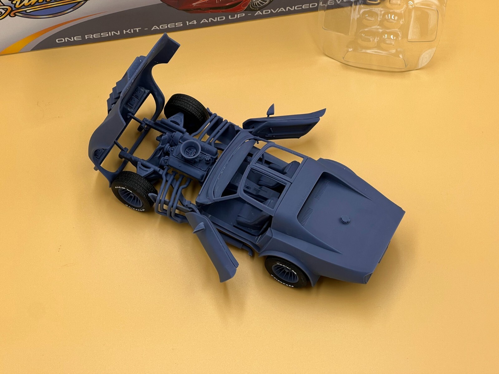 1:25 Corvette Summer Resin Model Kit With Decals, Rubber Tires and Clear Parts