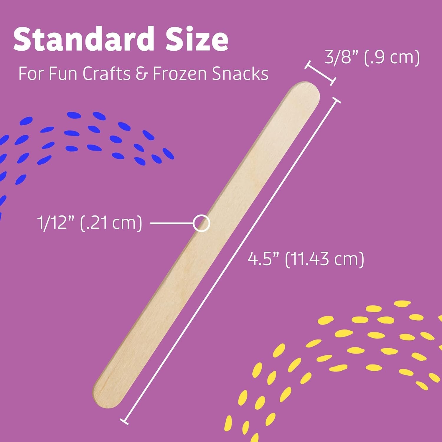 Popsicle Stick, Craft Sticks, 4.5 Inch, 200 Pack, Wax Sticks, Popsicle Stick C