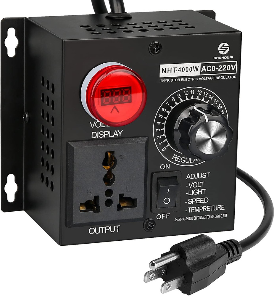 AC Variable Speed Controller, 120V~220V 15A 4000W SCR Voltage Controller for Rou