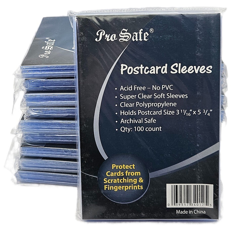 (1000 Count) Pro-Safe Standard Size Postcard Sleeves - 10 Brand New Packs