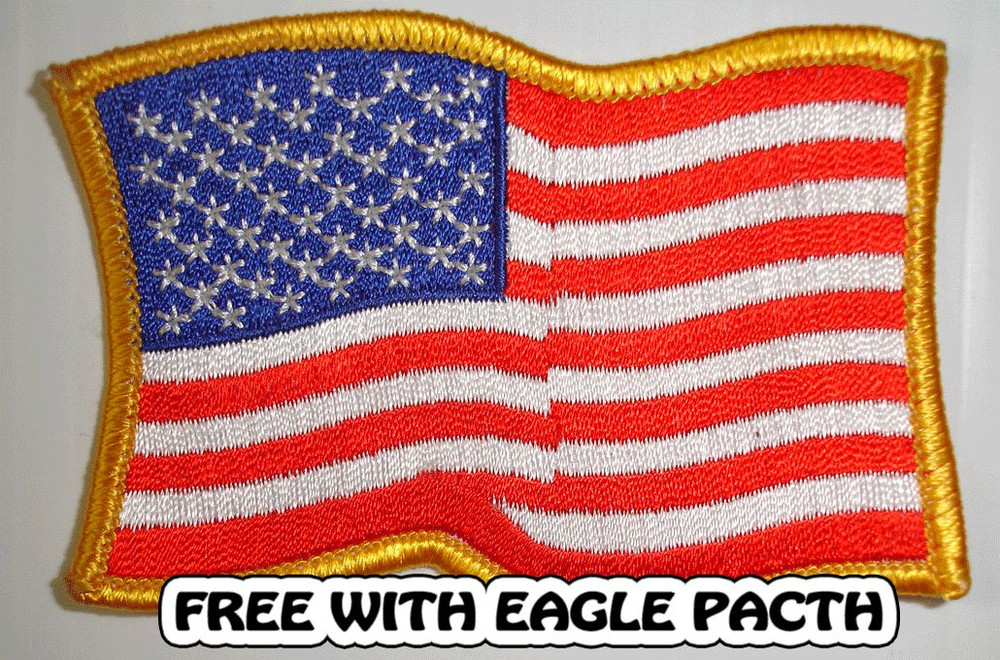 EMBROIDED EAGLE RIDE WITH PRIDE MOTORCYCLE BIKER BACK PATCH LARGE
