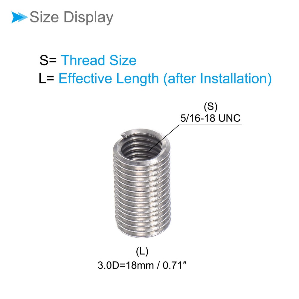 10pcs 5/16-18 UNC 3.0D Wire Thread Repair Insert Helical Type Coiled
