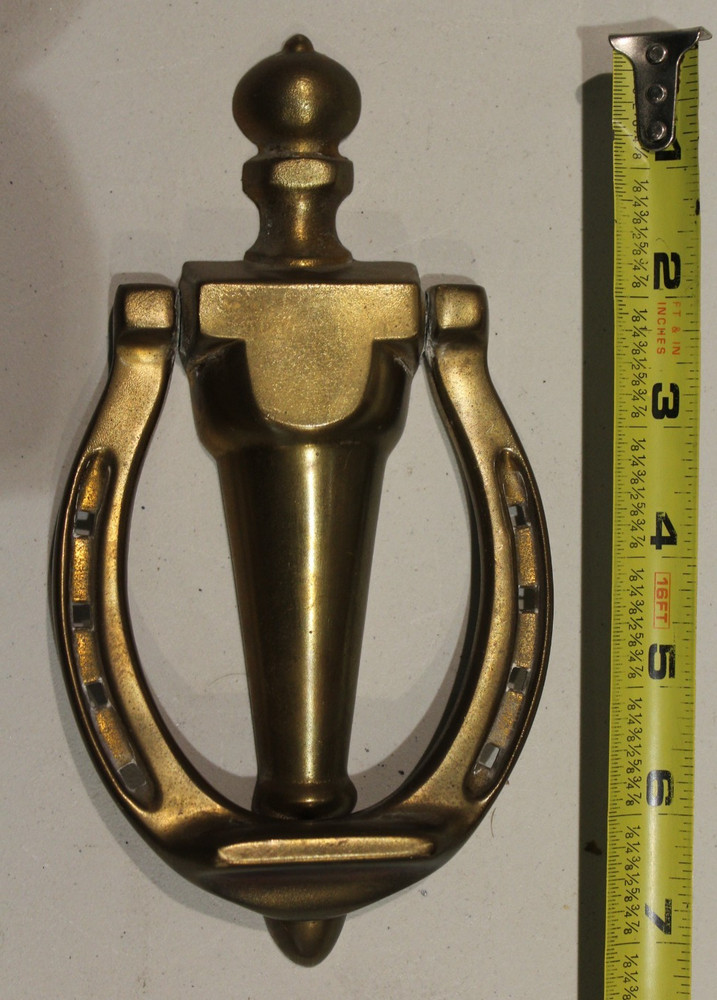 Door Knocker 7" Equestrian Decor Solid Brass Horseshoe NO Hardware