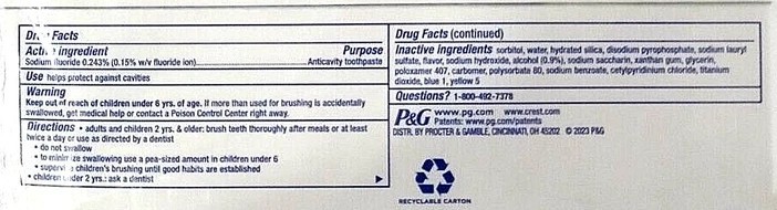 Crest Complete Plus Scope Active Foam Striped Toothpaste 8.2 Oz (Pack of 5)