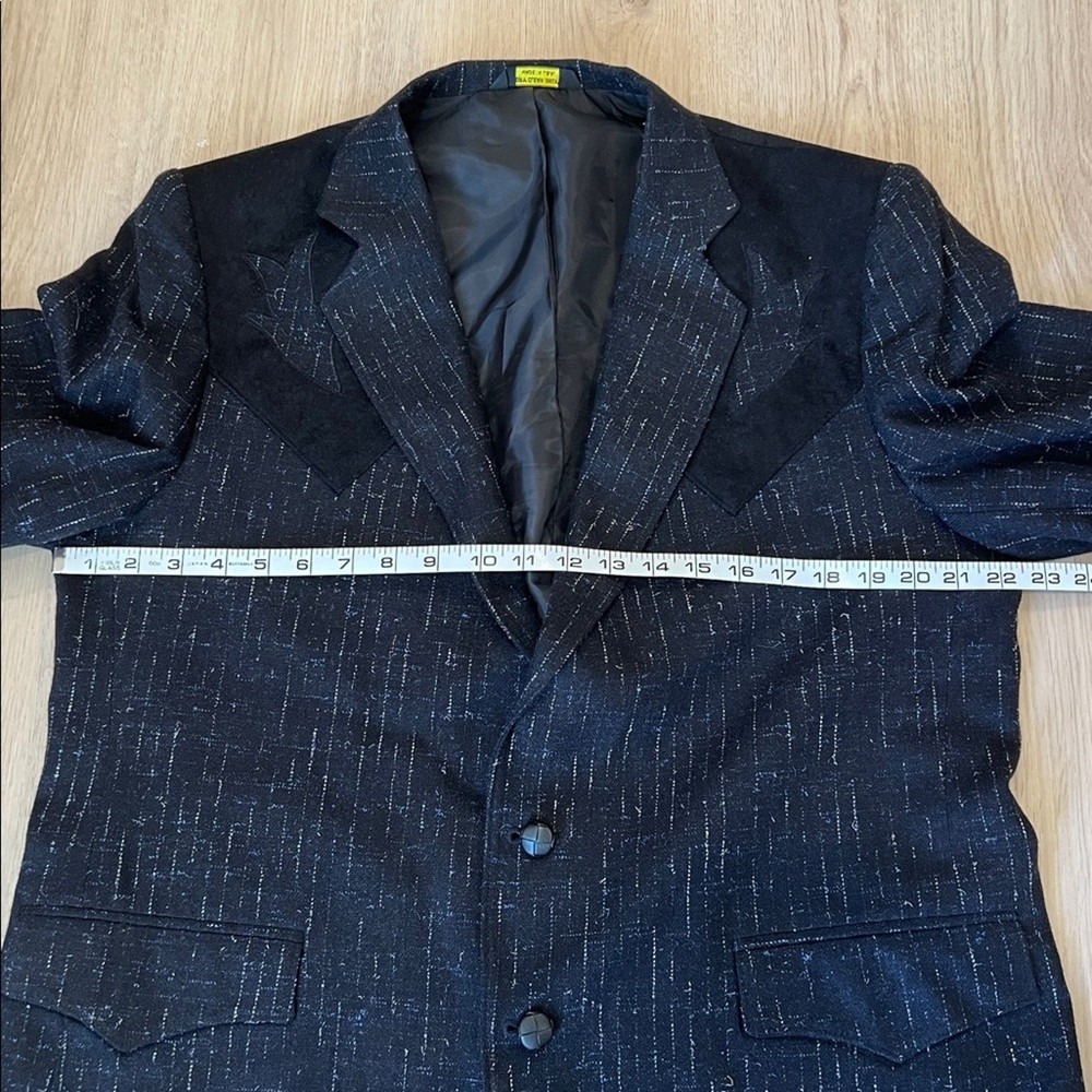 Vintage US Made Grand Entry 44 reg Blue Patterned Blazer