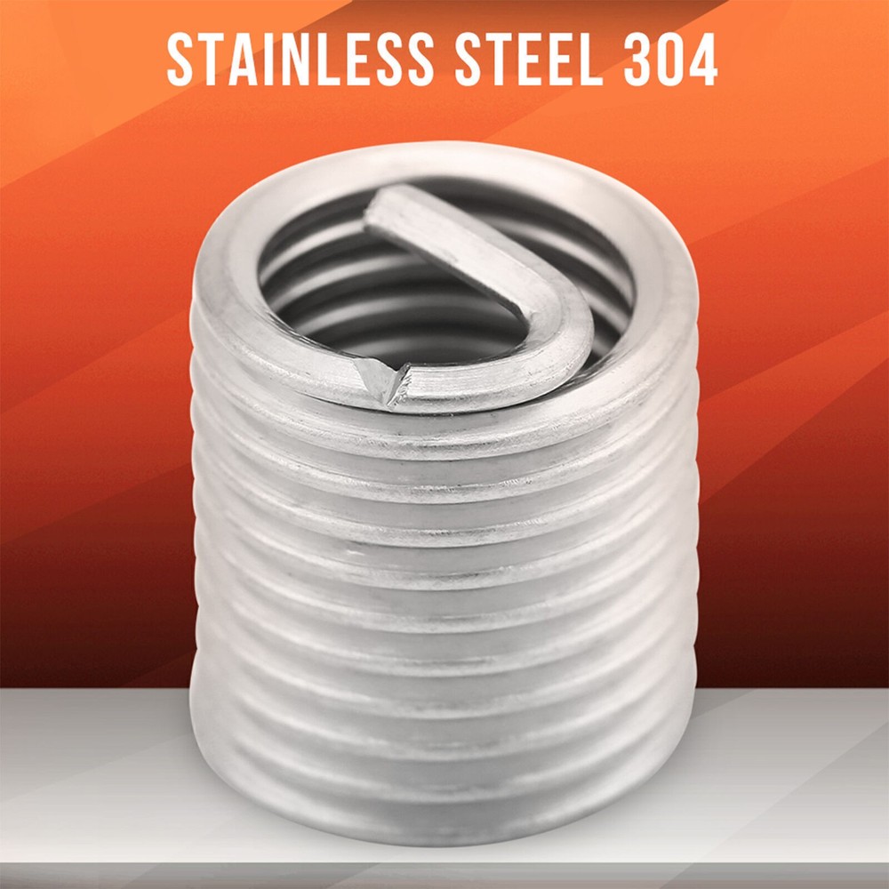 100pcs Stainless Steel SS304 Coiled Wire Helical Screw Thread Inserts