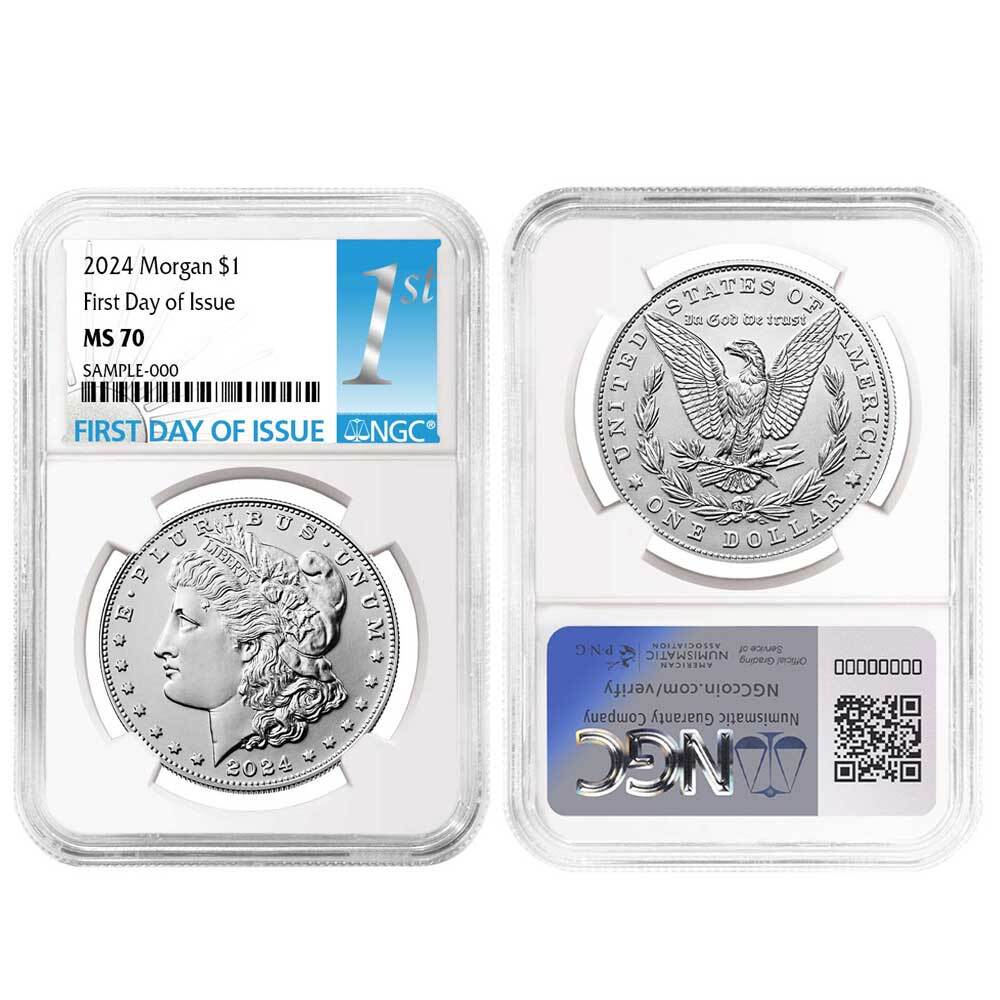 2024 $1 Morgan and Peace Silver Dollar 2pc Set NGC MS70 FDI First Label