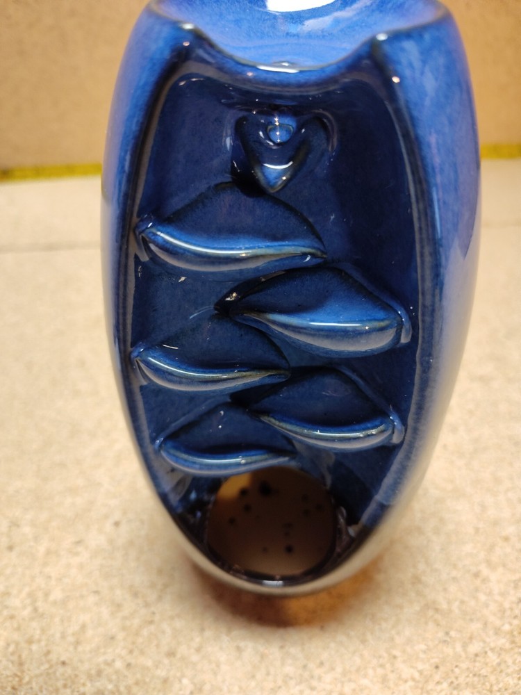 Ceramic Waterfall Backflow Incense Holder, Incense Cones & Sticks, Blue